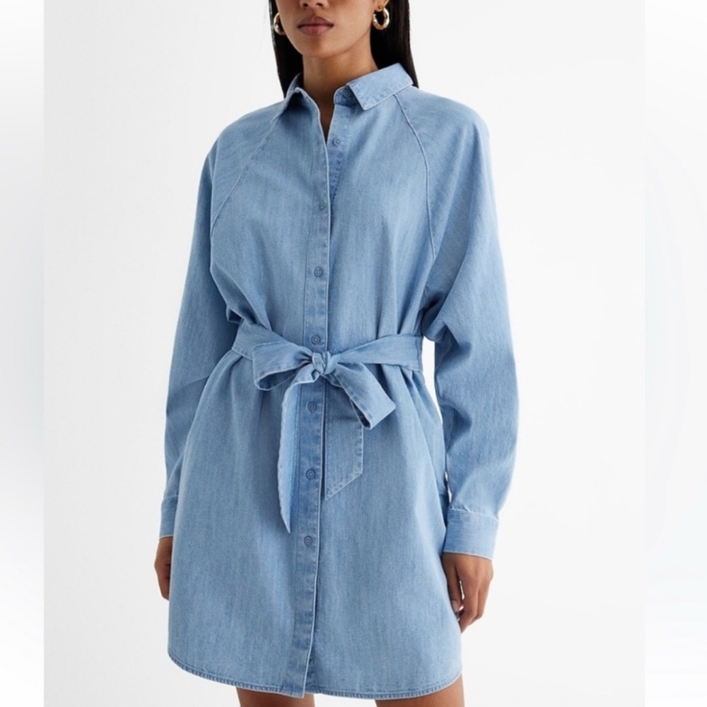 Express Light Blue Denim Dress